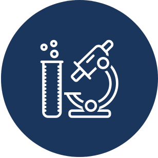 Test tube and microscope